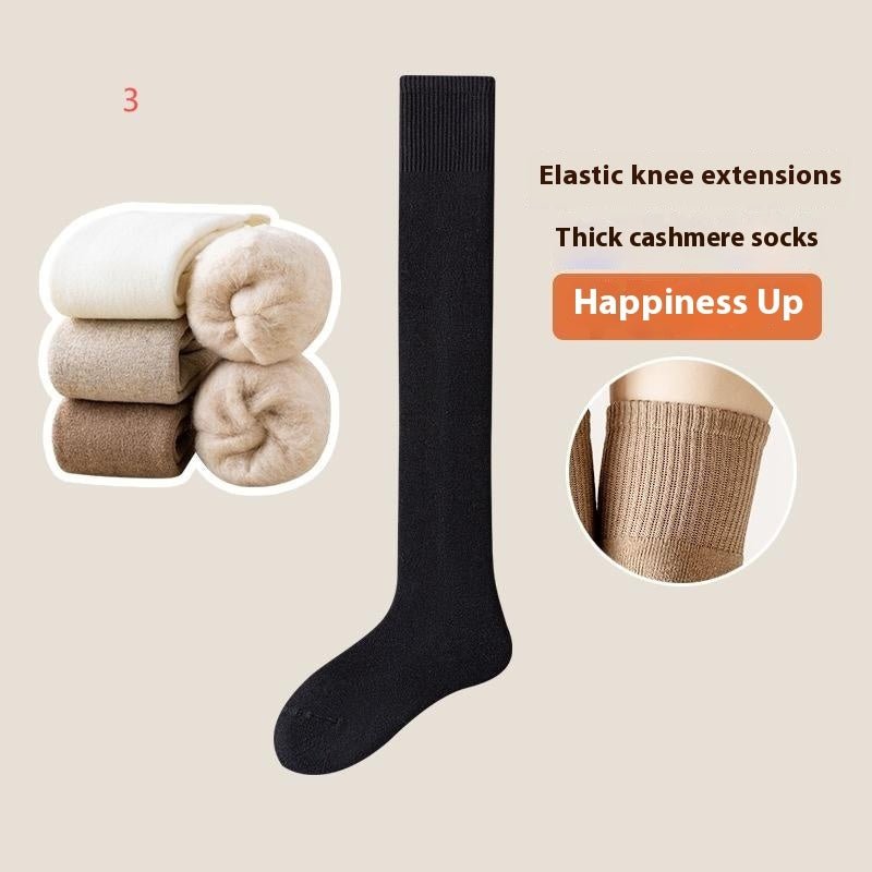 Fleece - Lined Cashmere Over Knee Socks - AmiraMart
