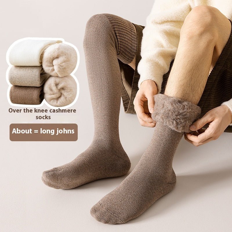 Fleece - Lined Cashmere Over Knee Socks - AmiraMart