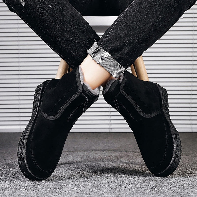 Fleece Lined Padded Warm Keeping Platform Cotton Shoes - AmiraMart