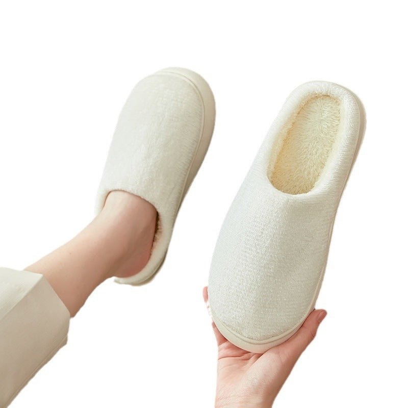 Fleece - lined Thickened Cotton Slippers Platform - AmiraMart