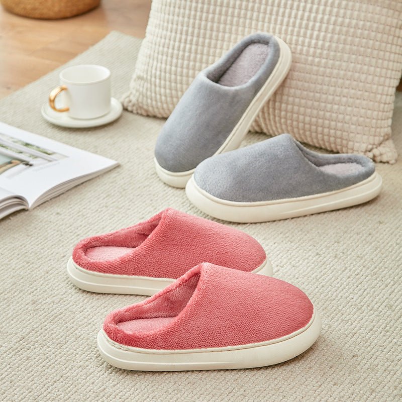 Fleece - lined Thickened Cotton Slippers Platform - AmiraMart