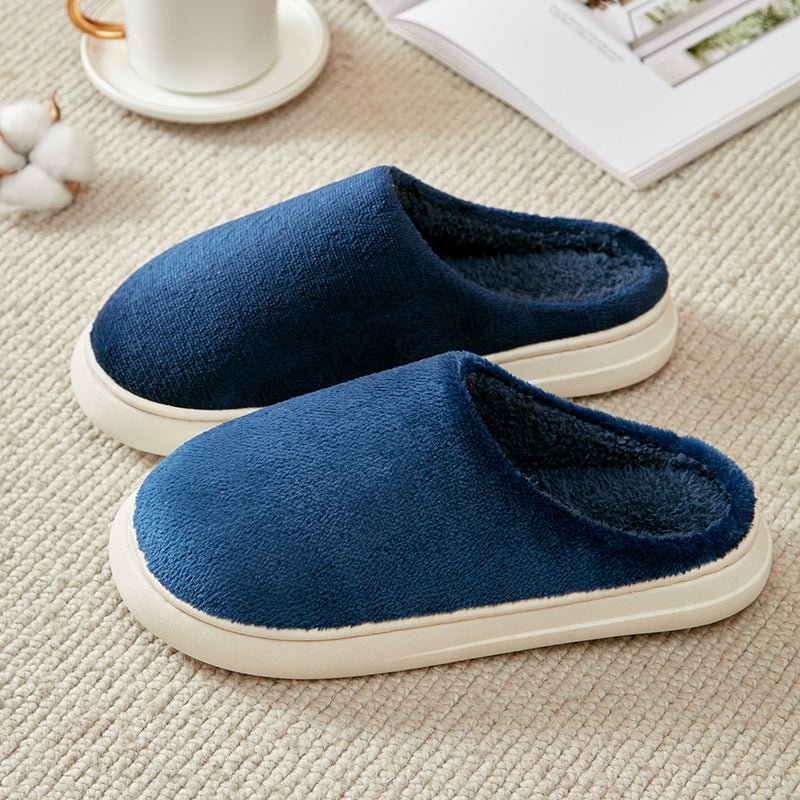 Fleece - lined Thickened Cotton Slippers Platform - AmiraMart