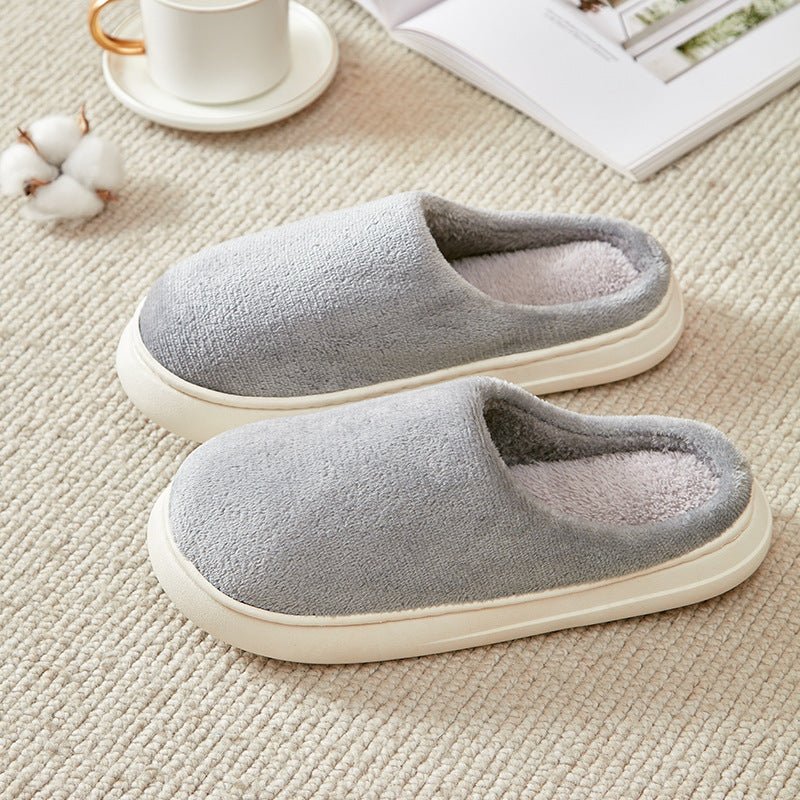 Fleece - lined Thickened Cotton Slippers Platform - AmiraMart