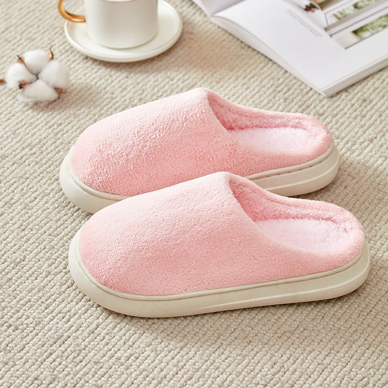 Fleece - lined Thickened Cotton Slippers Platform - AmiraMart