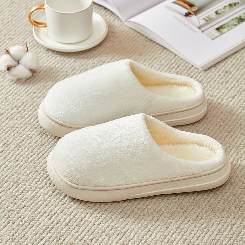 Fleece - lined Thickened Cotton Slippers Platform - AmiraMart