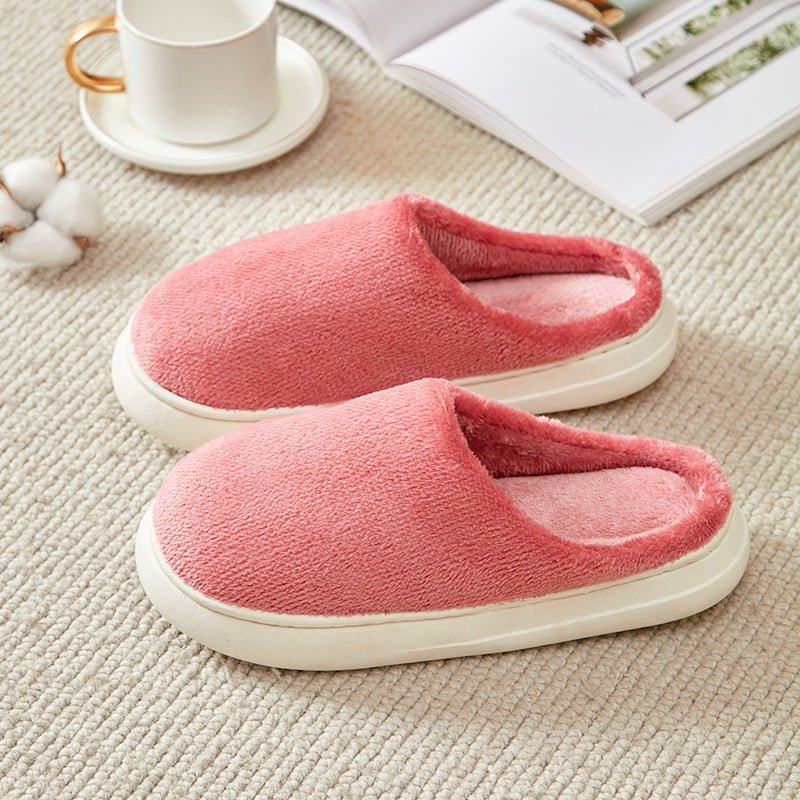Fleece - lined Thickened Cotton Slippers Platform - AmiraMart