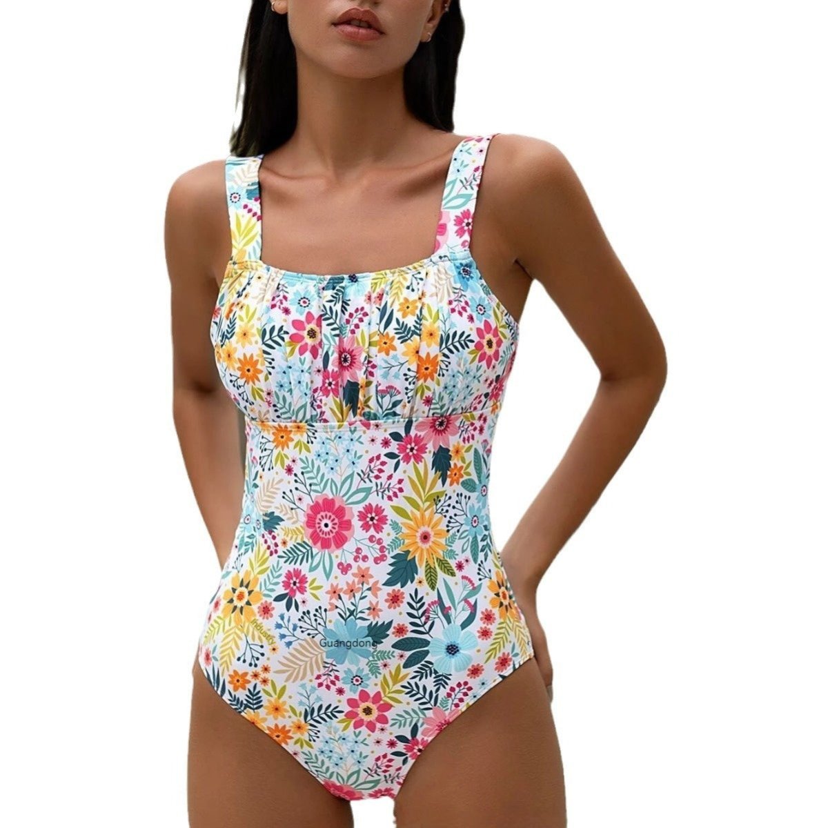 Floral Print Full - Bed One - Piece Swimsuit - AmiraMart
