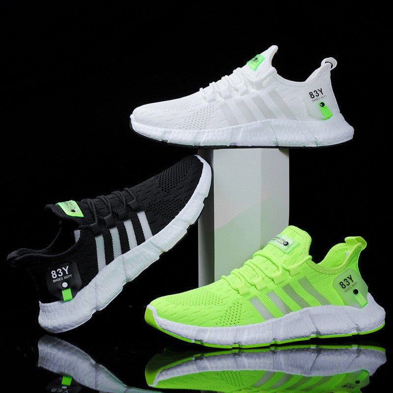 Flying Woven Shoes Sports Shoes Men's Casual Shoes Mesh Breathable - AmiraMart