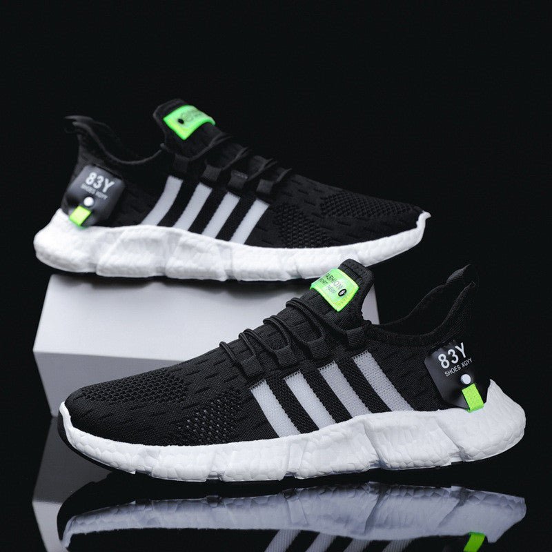 Flying Woven Shoes Sports Shoes Men's Casual Shoes Mesh Breathable - AmiraMart