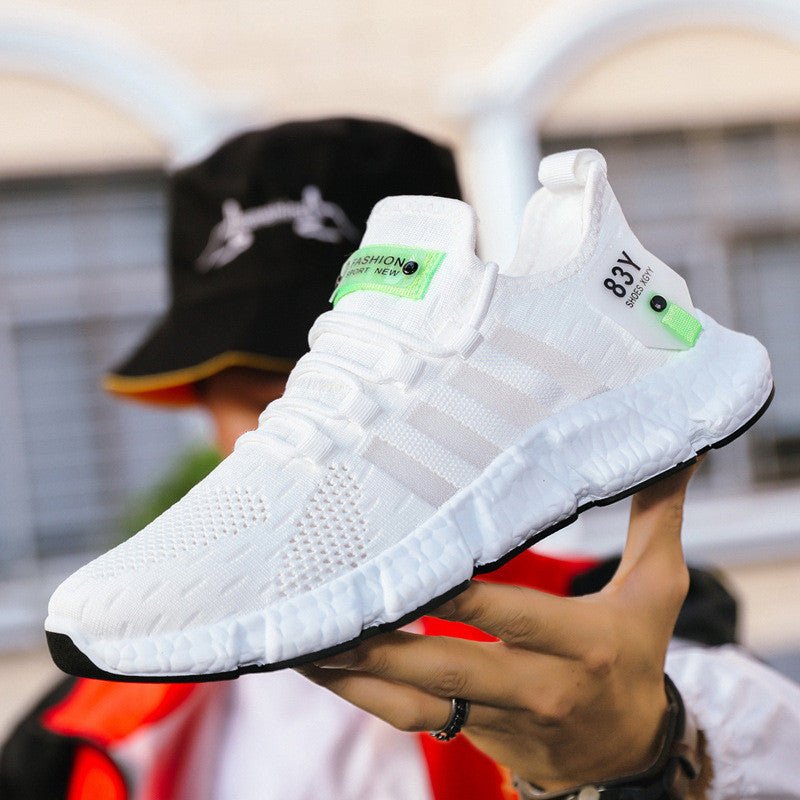 Flying Woven Shoes Sports Shoes Men's Casual Shoes Mesh Breathable - AmiraMart