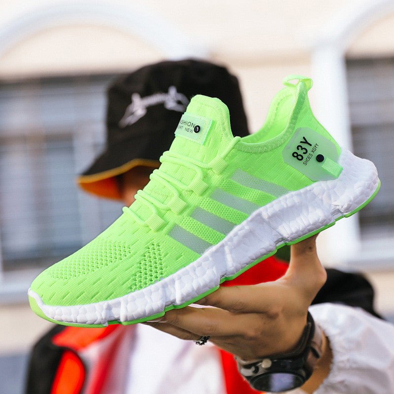 Flying Woven Shoes Sports Shoes Men's Casual Shoes Mesh Breathable - AmiraMart