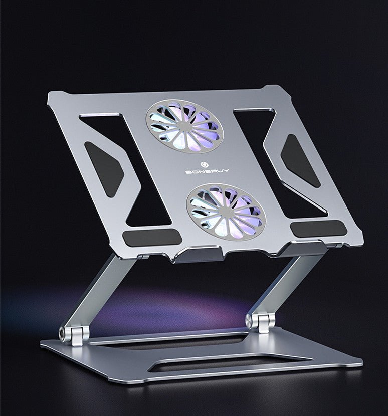 Foldable Laptop Table Stand With Double Cooling Fan - AmiraMart