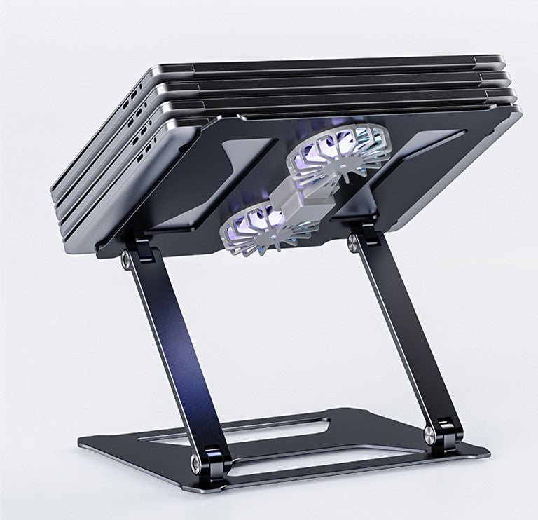 Foldable Laptop Table Stand With Double Cooling Fan - AmiraMart