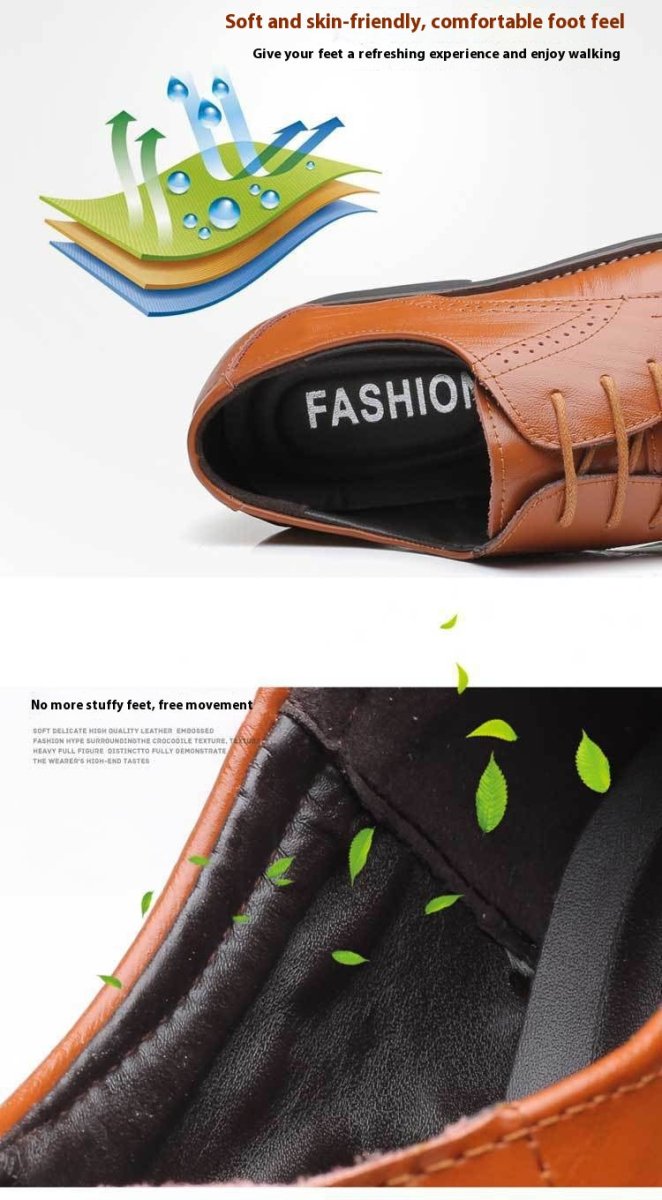 Formal Plus Size Business Men's Leather Shoes - AmiraMart