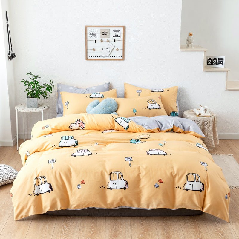 Four - piece Combed Long - staple Cotton Simple Bedding Student Kit - AmiraMart