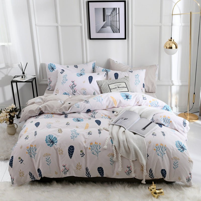 Four - piece Combed Long - staple Cotton Simple Bedding Student Kit - AmiraMart