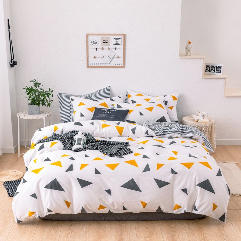 Four - piece Combed Long - staple Cotton Simple Bedding Student Kit - AmiraMart