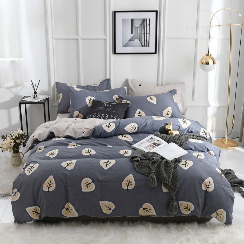 Four - piece Combed Long - staple Cotton Simple Bedding Student Kit - AmiraMart