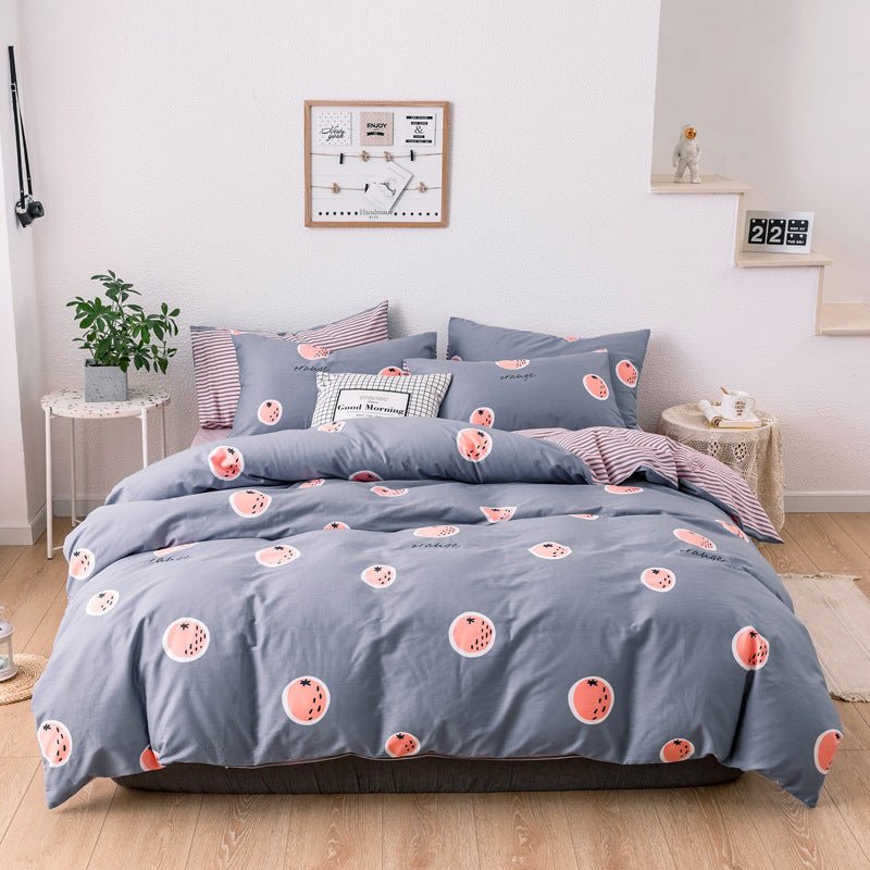 Four - piece Combed Long - staple Cotton Simple Bedding Student Kit - AmiraMart