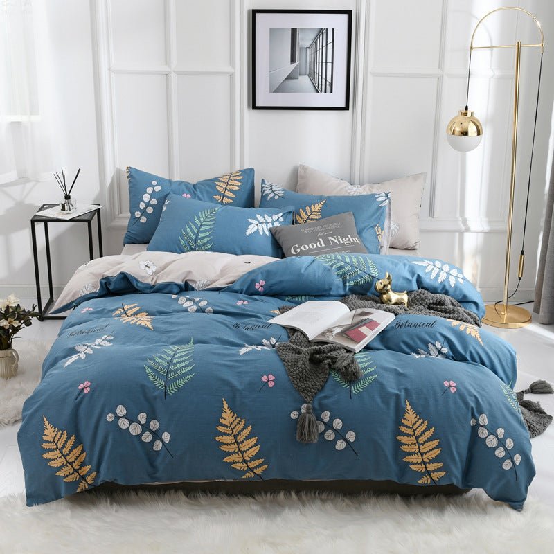 Four - piece Combed Long - staple Cotton Simple Bedding Student Kit - AmiraMart