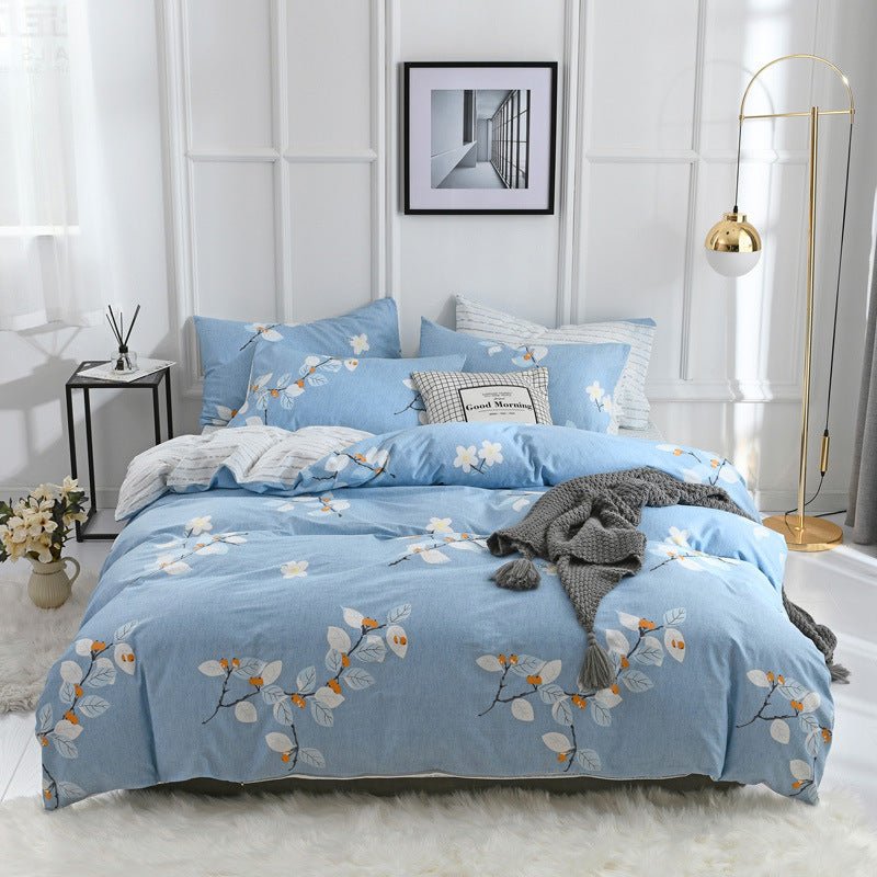 Four - piece Combed Long - staple Cotton Simple Bedding Student Kit - AmiraMart