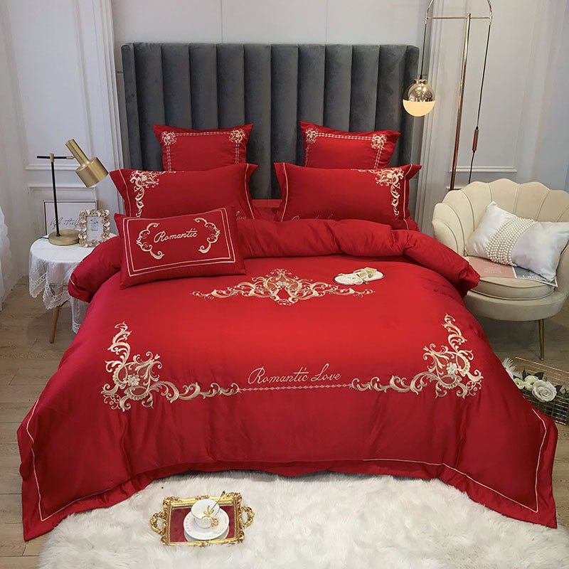 Four - Piece Cotton Bedding Ice Silk Summer European Style - AmiraMart