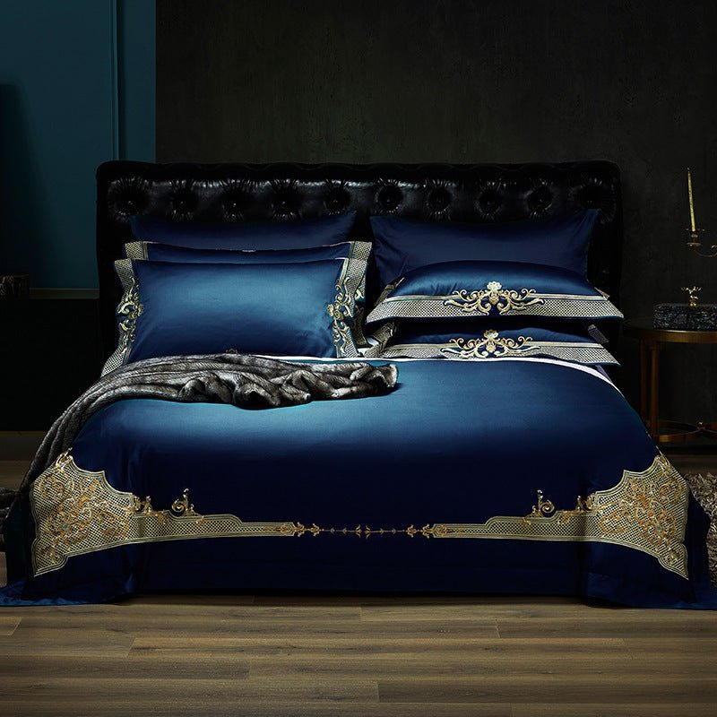 Four - piece Luxury Burgundy Wedding Bed - AmiraMart