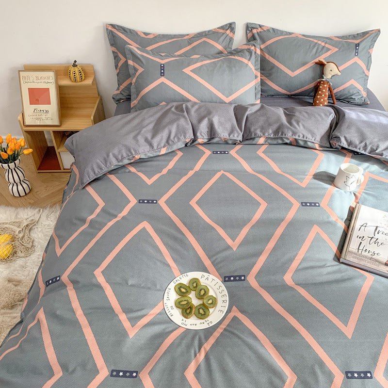 Four Piece Set Of Cute Cartoon Bed Sheets - AmiraMart