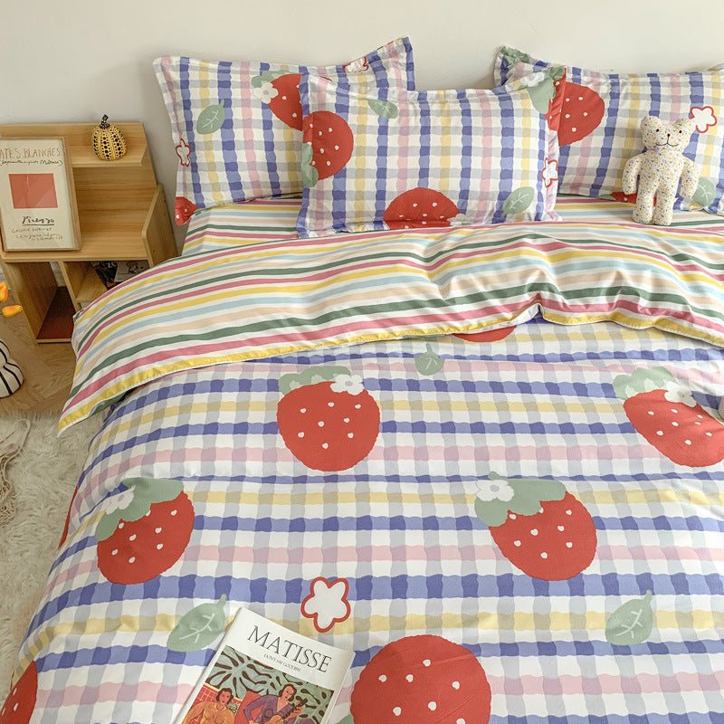 Four Piece Set Of Cute Cartoon Bed Sheets - AmiraMart