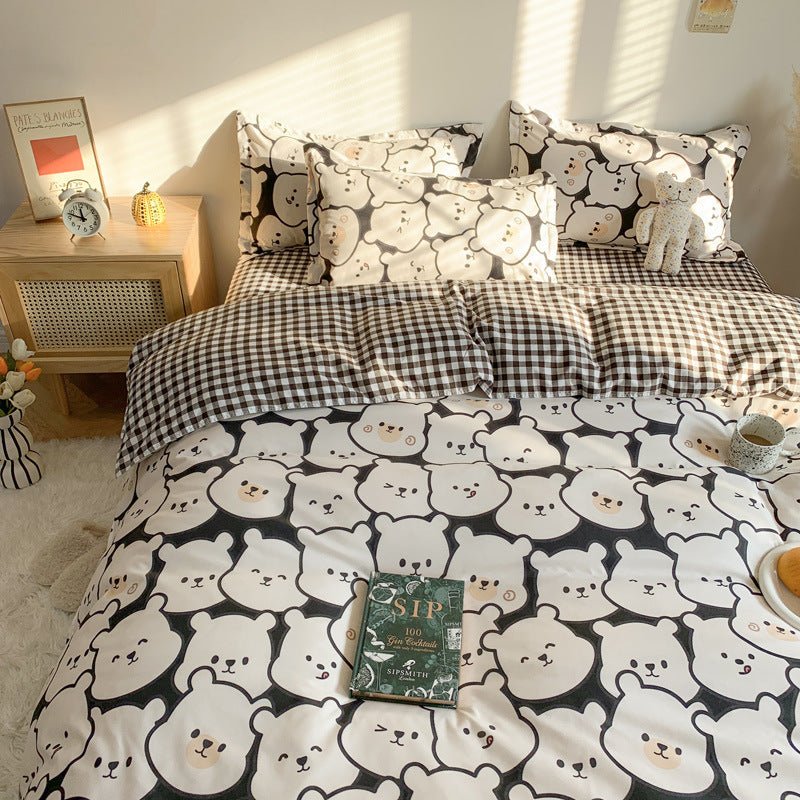 Four Piece Set Of Cute Cartoon Bed Sheets - AmiraMart