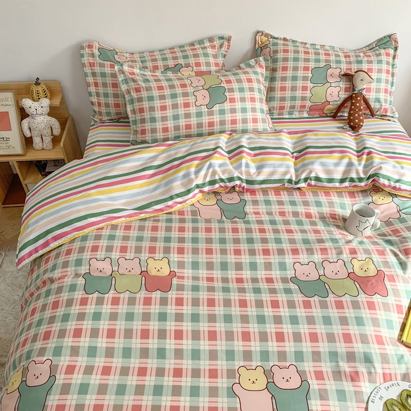Four Piece Set Of Cute Cartoon Bed Sheets - AmiraMart