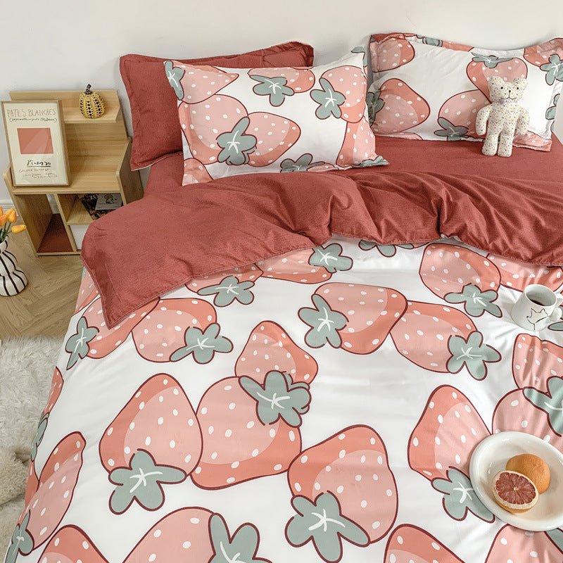 Four Piece Set Of Cute Cartoon Bed Sheets - AmiraMart