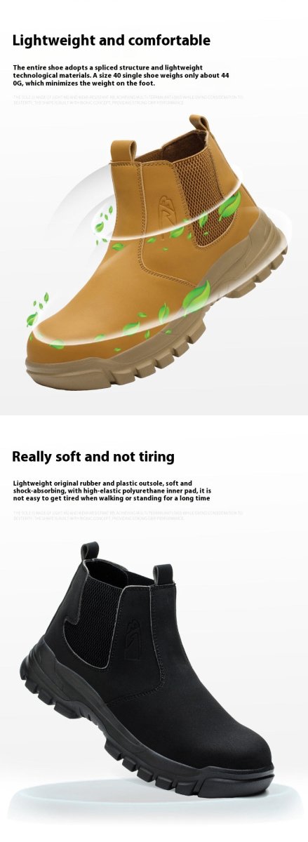 Four Seasons Steel Toe Cap Waterproof Work Shoes - AmiraMart