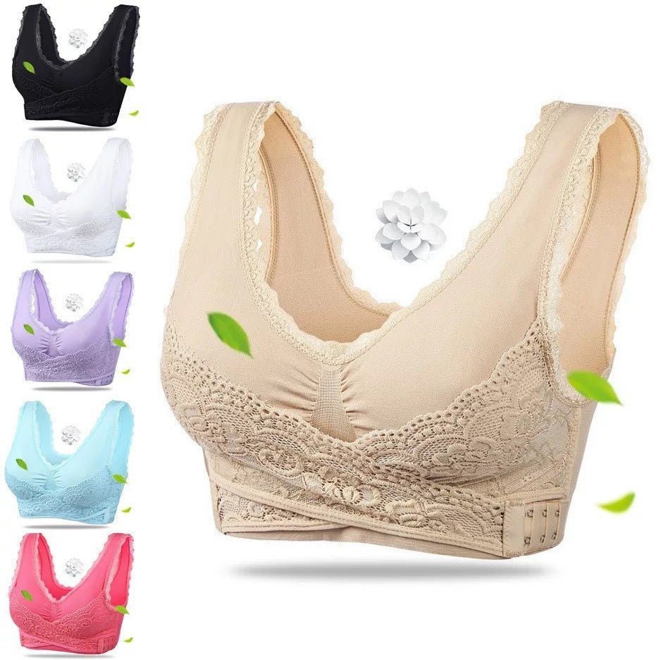 Front Cross Sports Bra – Side Buckle & Wireless - AmiraMart