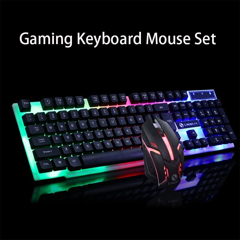 Gaming Keyboard Mouse Glowing Set - AmiraMart