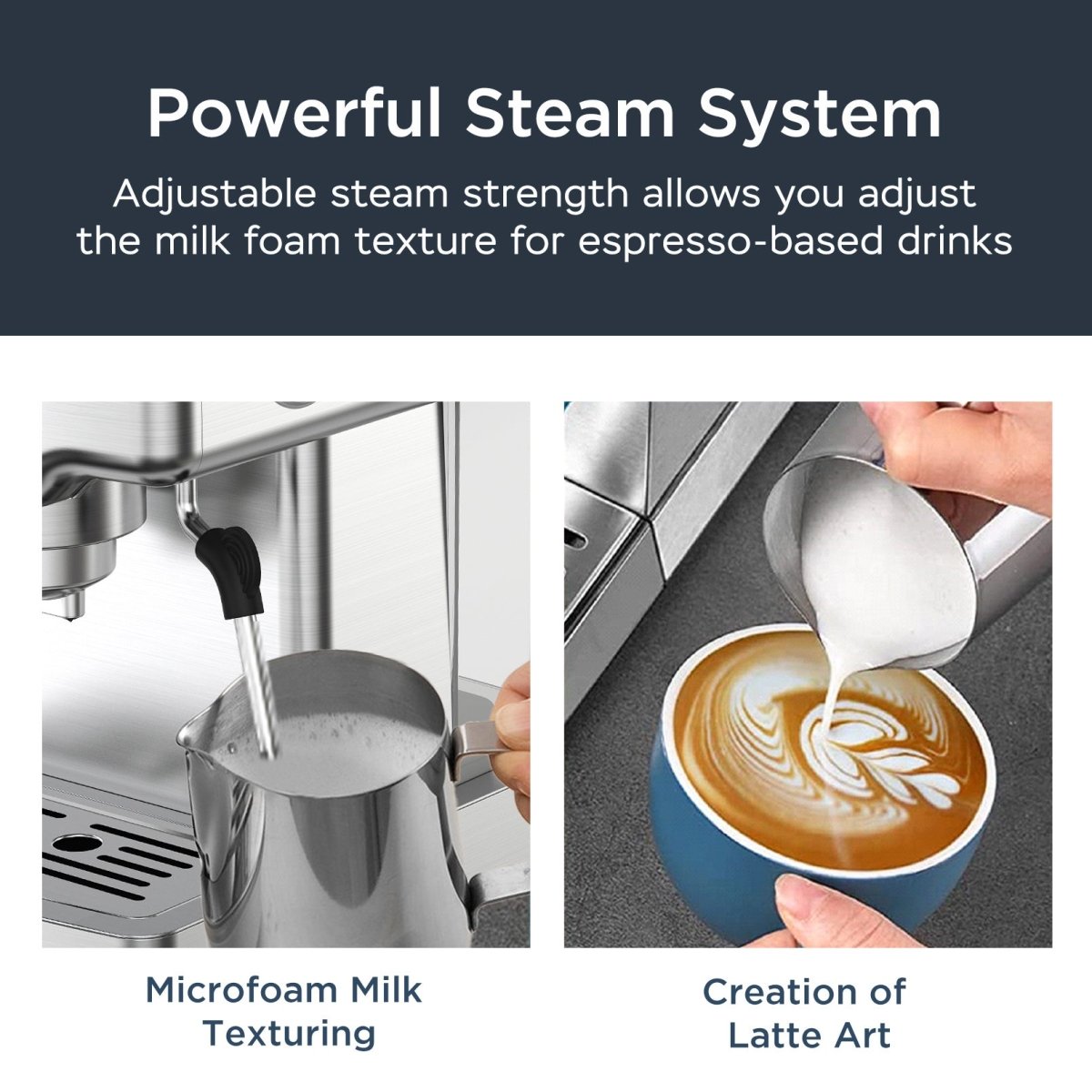 20 Bar Espresso Machine With Milk Frother - AmiraMart