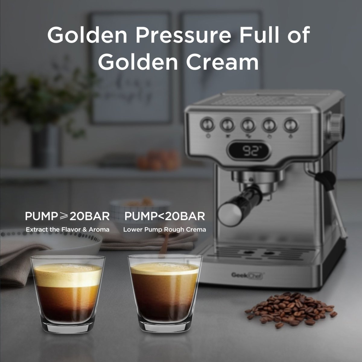 20 Bar Espresso Machine With Milk Frother - AmiraMart