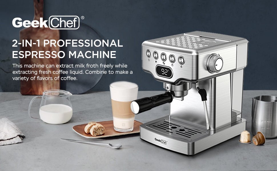 20 Bar Espresso Machine With Milk Frother - AmiraMart