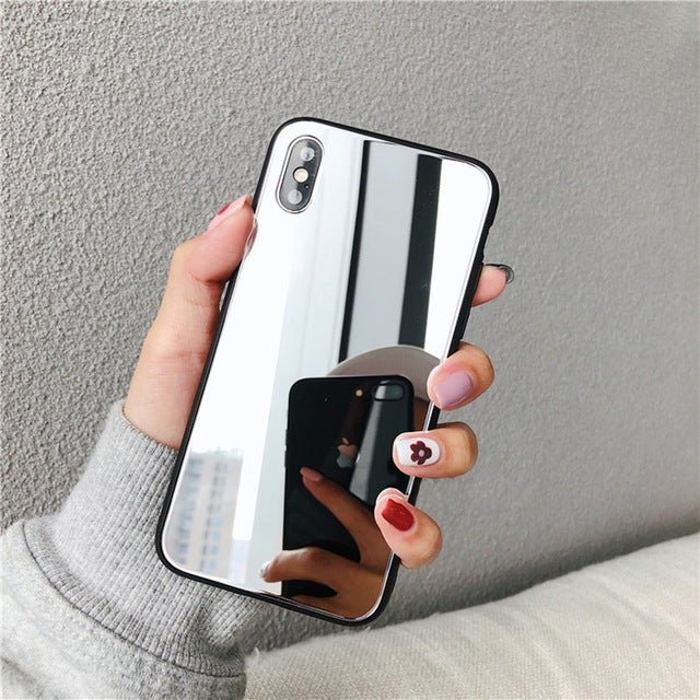 Glass Mirror Phone Case for Selfie Makeup - AmiraMart