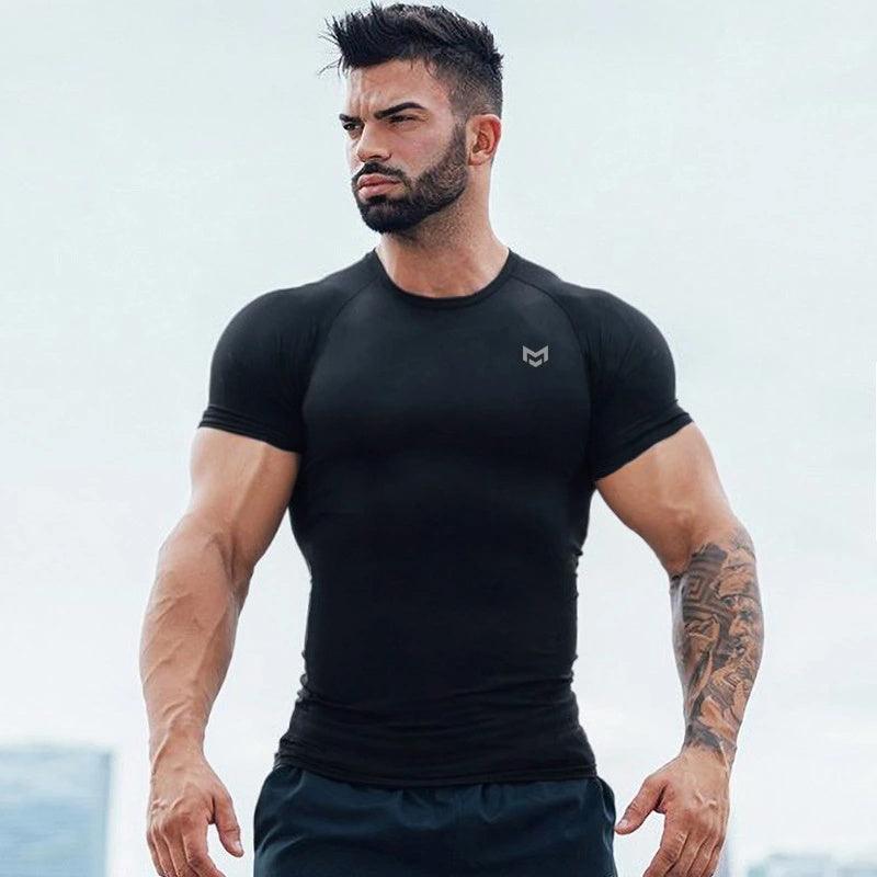 Gym Short Sleeve T Quick Dry Gym Clothes For Running - AmiraMart