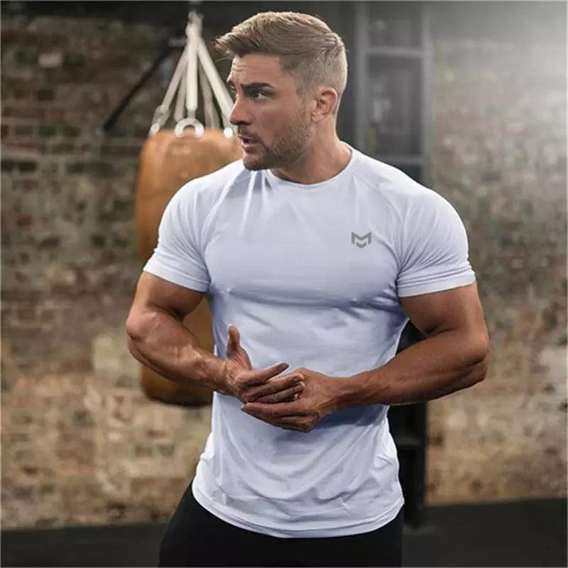 Gym Short Sleeve T Quick Dry Gym Clothes For Running - AmiraMart