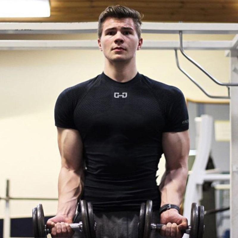 Gym Short Sleeve T Quick Dry Gym Clothes For Running - AmiraMart