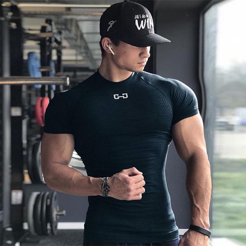 Gym Short Sleeve T Quick Dry Gym Clothes For Running - AmiraMart