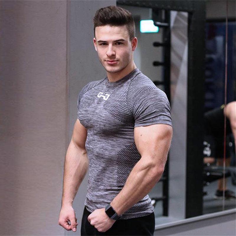 Gym Short Sleeve T Quick Dry Gym Clothes For Running - AmiraMart