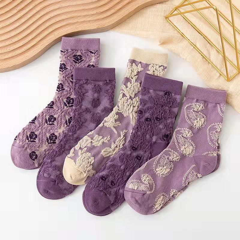 Harajuku Retro Embroidery Spring Kawaii Cute Socks - AmiraMart