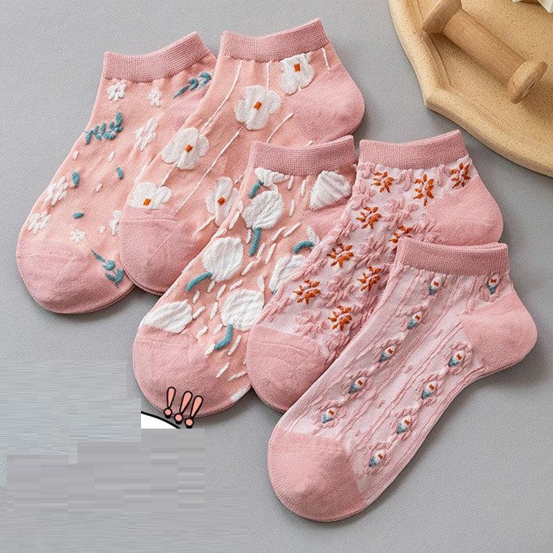Harajuku Retro Embroidery Spring Kawaii Cute Socks - AmiraMart