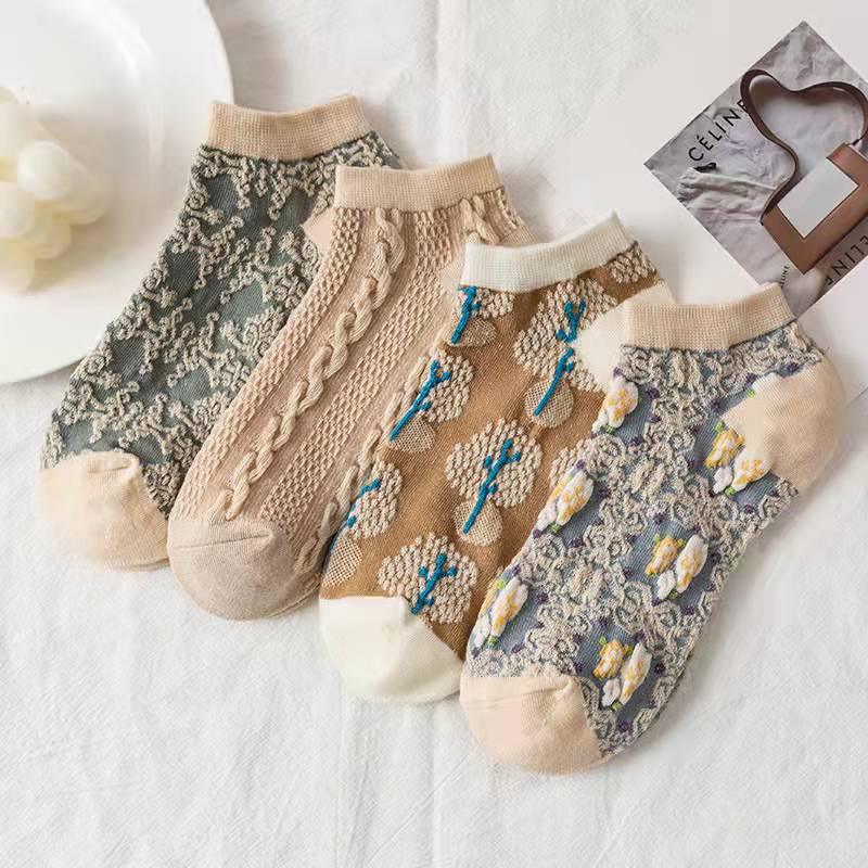 Harajuku Retro Embroidery Spring Kawaii Cute Socks - AmiraMart