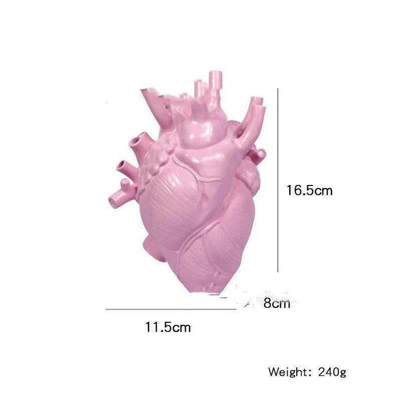 Heart Vase Resin Decor - AmiraMart