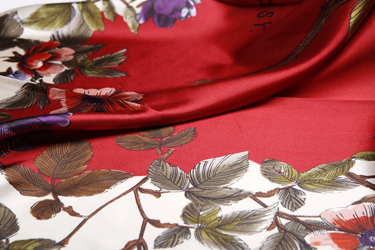 High - end Versatile Retro Printed Artificial Silk Scarf - AmiraMart