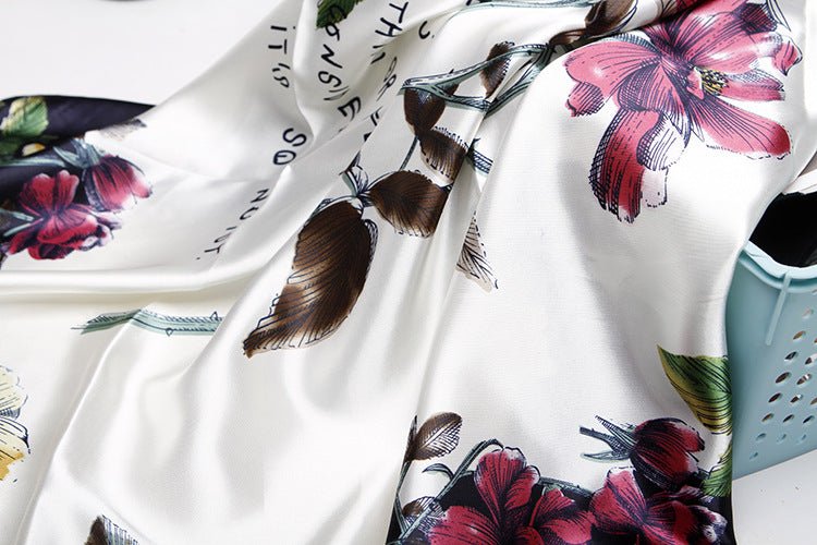 High - end Versatile Retro Printed Artificial Silk Scarf - AmiraMart